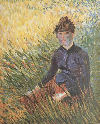 Vincent Van Gogh Woman sitting in the Grass (nn04) Norge oil painting art
